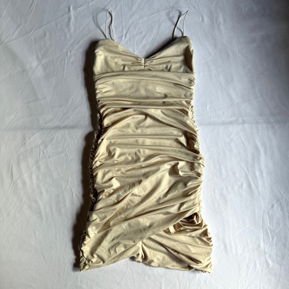 Oh Polly Ivory Ruched Mini Dress Bridal Party US 2